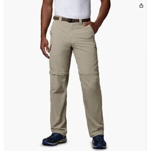 COLUMBIA Silver Ridge Convertible Pant Men 42X30 Beige Omni- Shade Nylon Travel